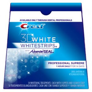 WHITE STRIPS A list of products sold in our office -crest 3d white whitestrips professional supreme advacedSeal